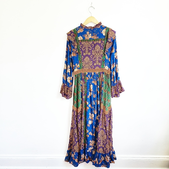 Let Me Be
Multi Floral Ruffle Silk Maxi Dress | S - Picture 2 of 9